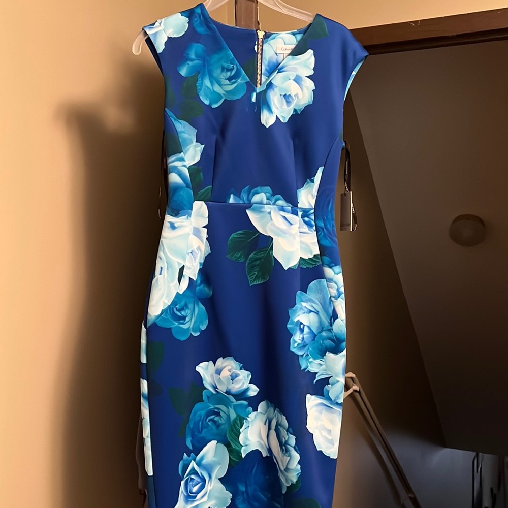 NWT Calvin Klein v-neck floral dress